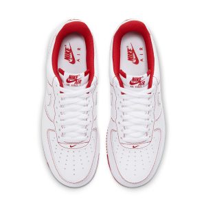 Nike Air Force 1 “07 “Contrast Stitch – White University Red”