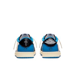 Air Jordan 1 Retro Low x Fragment Design x Travis Scott x “Sail Black Military Blue”