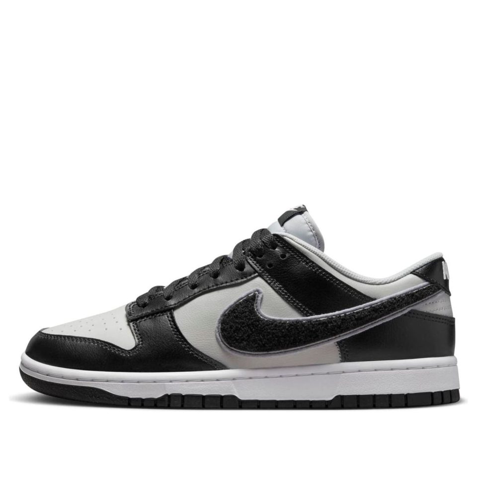 Nike Dunk Low "Chenille Swoosh – Black Grey Fog"
