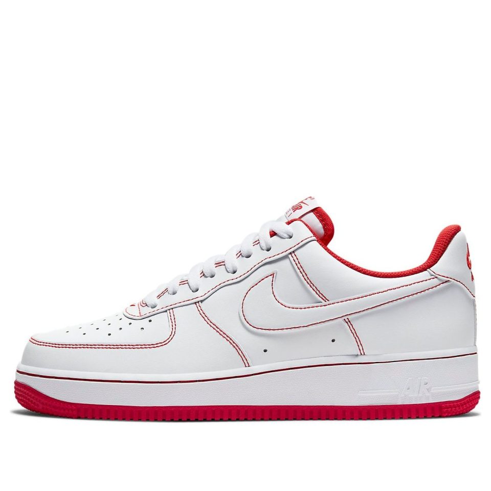 Nike Air Force 1 "07 "Contrast Stitch – White University Red"